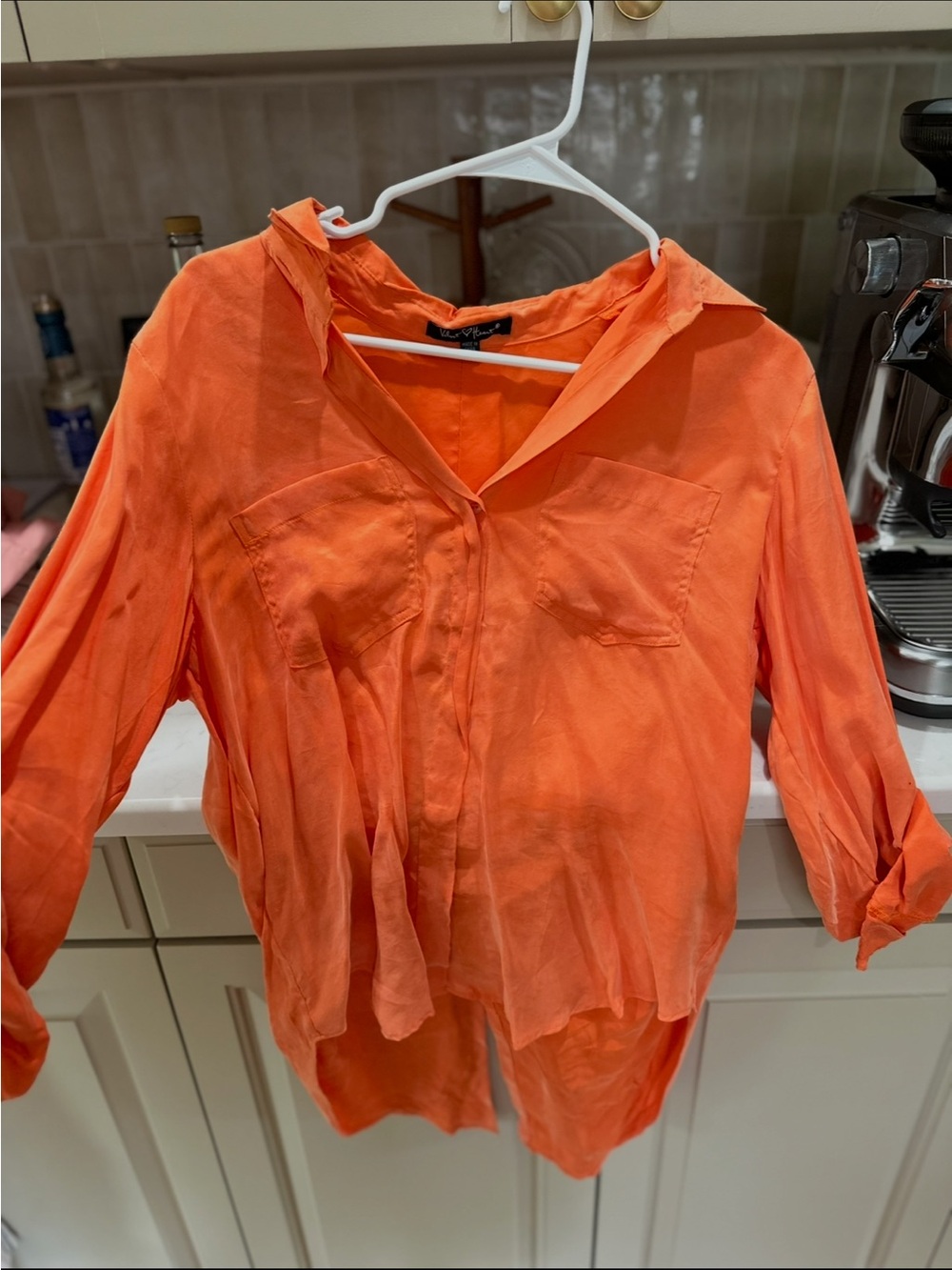 Velvet Heart Bright Orange Button-Down Shirt